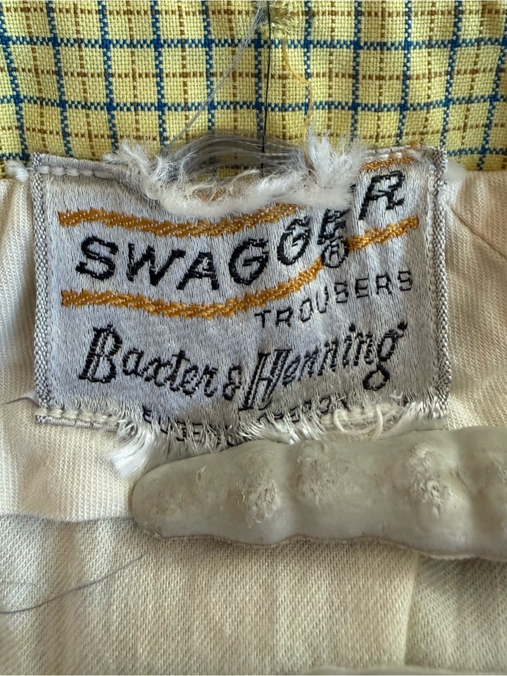 Vintage 60s Swagger Cinch Waist Plaid Trousers ~ 31 x 27 - Picture 6 of 9